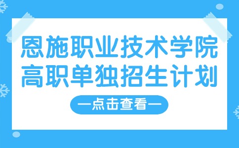 2024年恩施職業(yè)技術(shù)學(xué)院高職單獨(dú)招生計(jì)劃