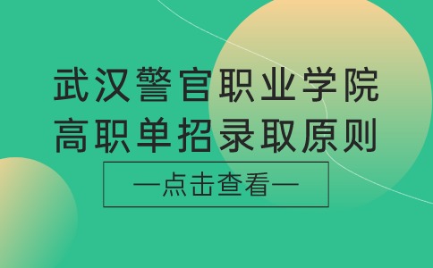 武漢警官職業學院高職單招錄取原則
